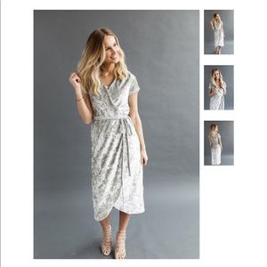 Harper and Bay velvet wrap dress in mocha